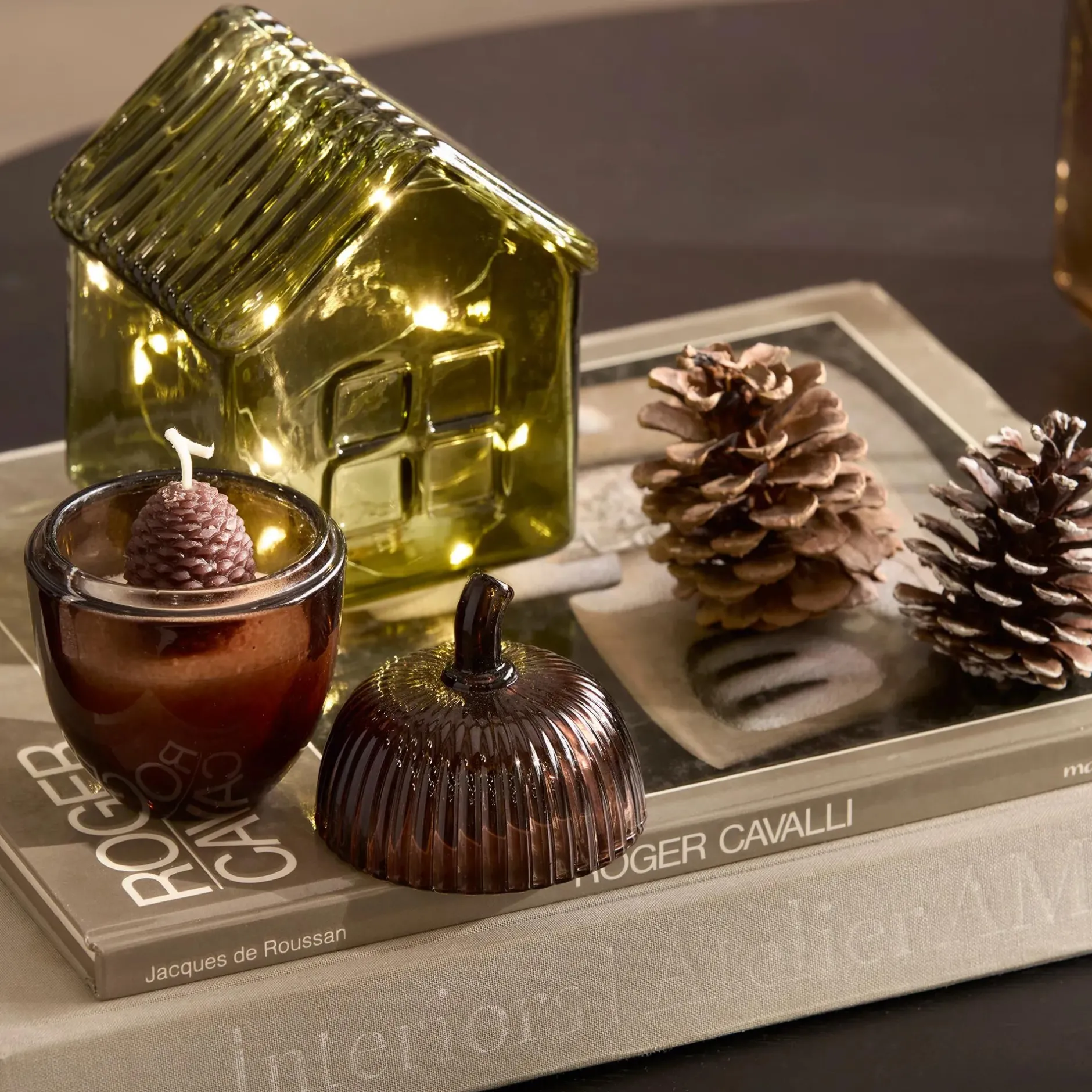 Outlet Acorn Glass Candle Christmas Decorative Objects|Christmas Ornaments & Tree Skirts