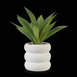 Sale Artificial Cast-Iron Plant in White Speckled Pot Artificial Plants