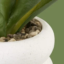 Sale Artificial Cast-Iron Plant in White Speckled Pot Artificial Plants