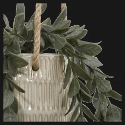 Clearance Artificial Leaves in Hanging Textured Pot Artificial Plants
