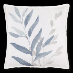 Discount Auriel Blue & Beige Flora Decorative Pillow Decorative Throw Pillows