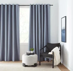 Discount Beige Chambray Blackout Curtain Sheer Curtains & Window Sheer Panels|Blackout Window Curtains