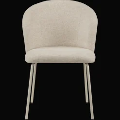 Online Beige Fabric and Metal Dining Chair Furniture Accessories|Dining Chairs