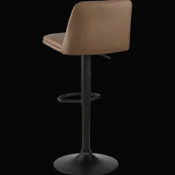 Discount Beige Faux Leather and Metal Bar Stool Furniture Accessories|Bar & Counter Stools