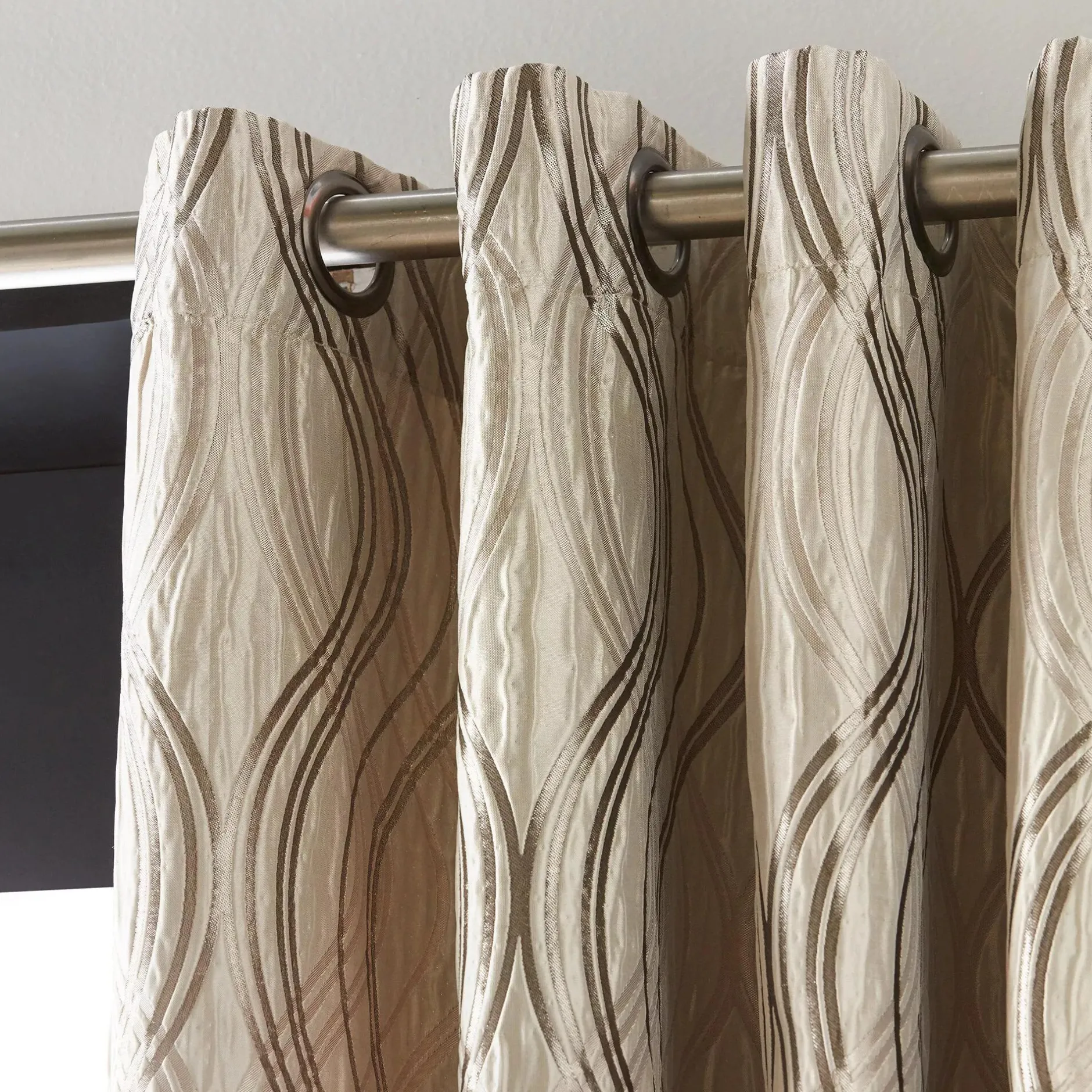 Beige Prato Panel Curtain Sheer Curtains & Window Sheer Panels|Room Darkening & Light Filtering Curtains