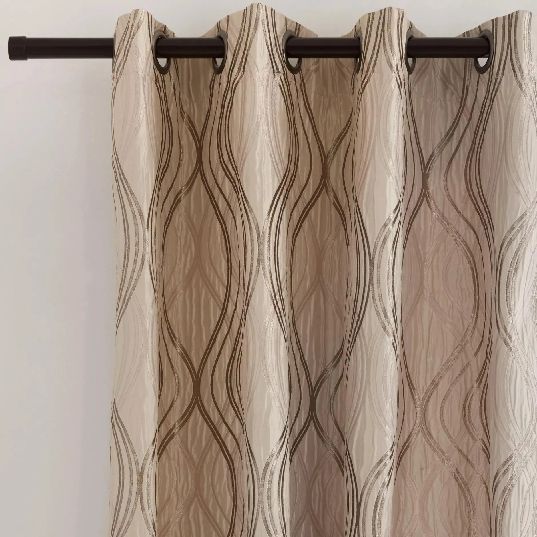 Beige Prato Panel Curtain Sheer Curtains & Window Sheer Panels|Room Darkening & Light Filtering Curtains