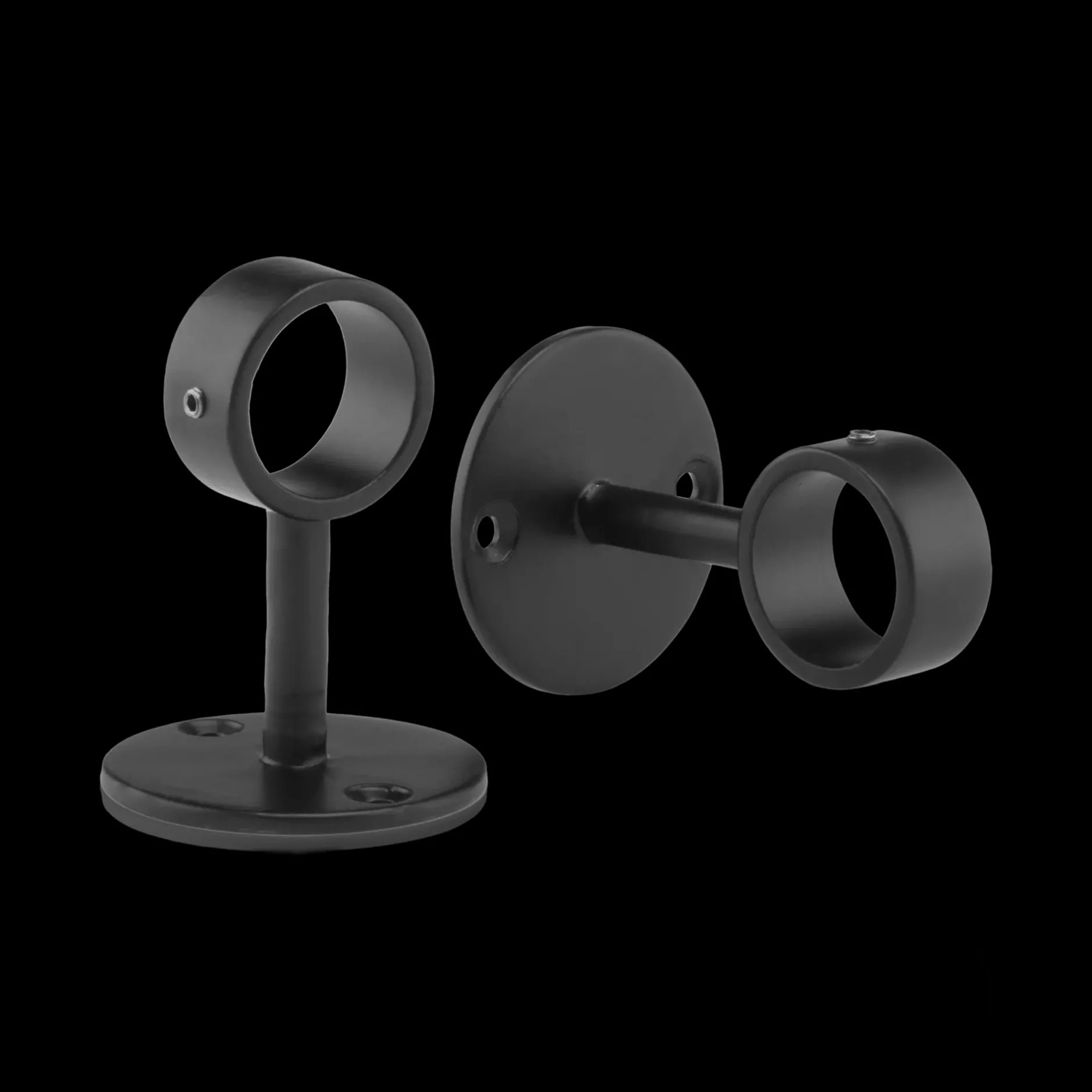 Outlet Black Ceiling Brackets 22/25 mm Curtain Rod Set Accessories|Curtain Rods