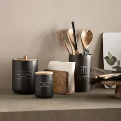 Discount Black Ceramic Garlic Container Dinnerware|Kitchen & Dining Accessories