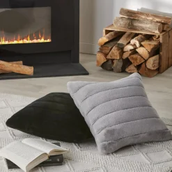 Hot Black Cougar Faux Fur Throw Pillow Decorative Throw Pillows