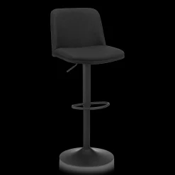 Online Black Fabric and Metal Adjustable Bar Stool Furniture Accessories|Bar & Counter Stools