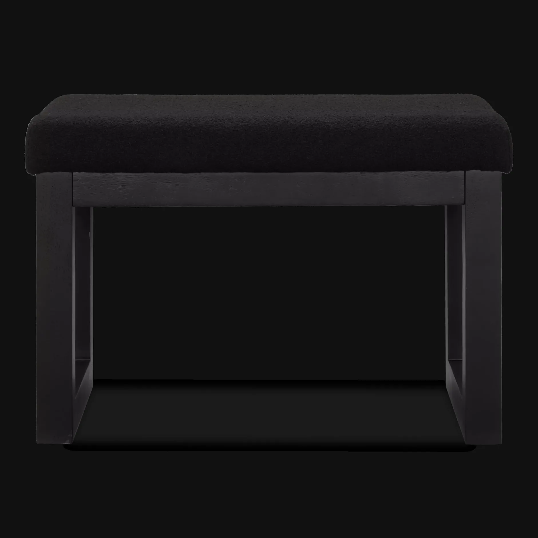 New Black Fabric and Wood Bench Entryway Benches Ottomans And Poufs|Ottomans & Benches