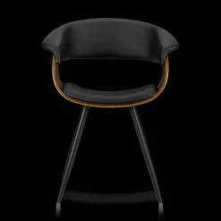 Best Black Faux Leather and Walnut Chair Furniture Accessories|Dining Chairs