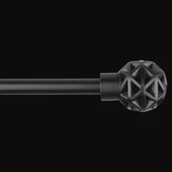 Clearance Black Geometric Curtain Rod Set - Diameter 13/16mm Curtain Rods