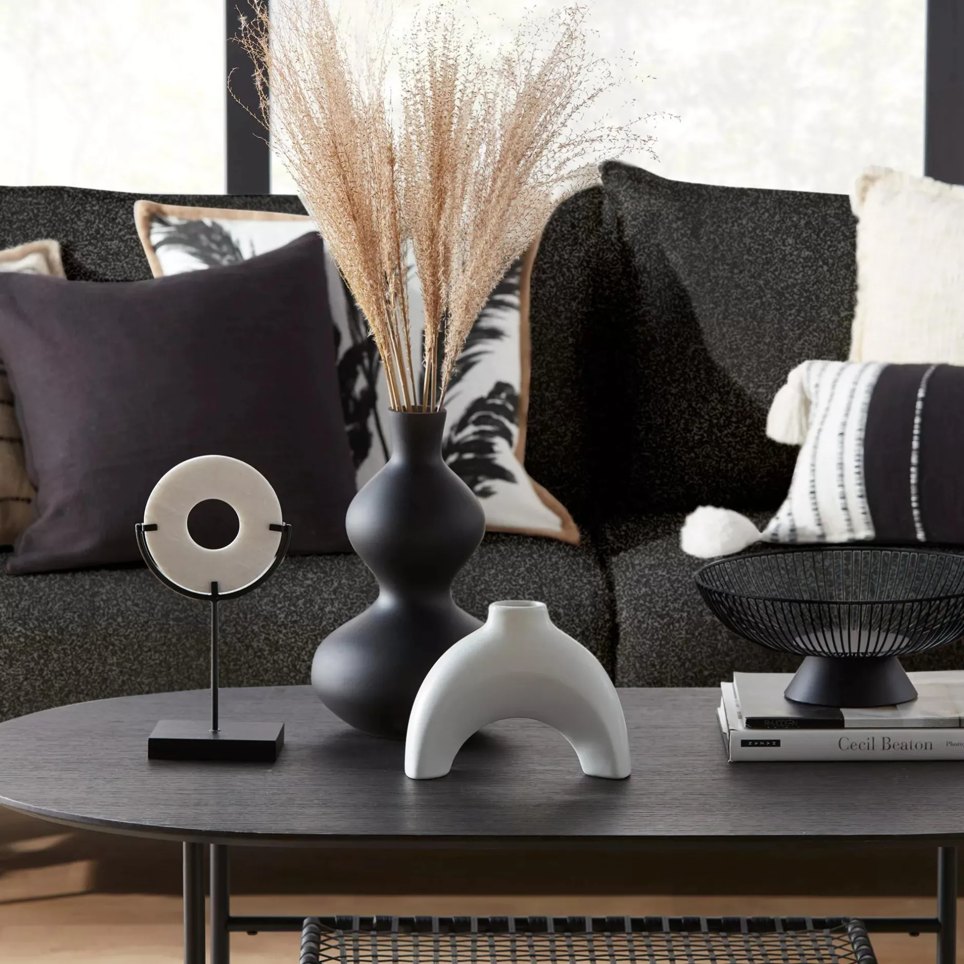 Online Black Hourglass Bubble Vase Modern Decorative Vases|Home Decorative Items & Objects