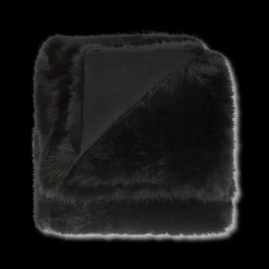 New Black Logan Faux Fur Throw Decorative Throws & Blankets