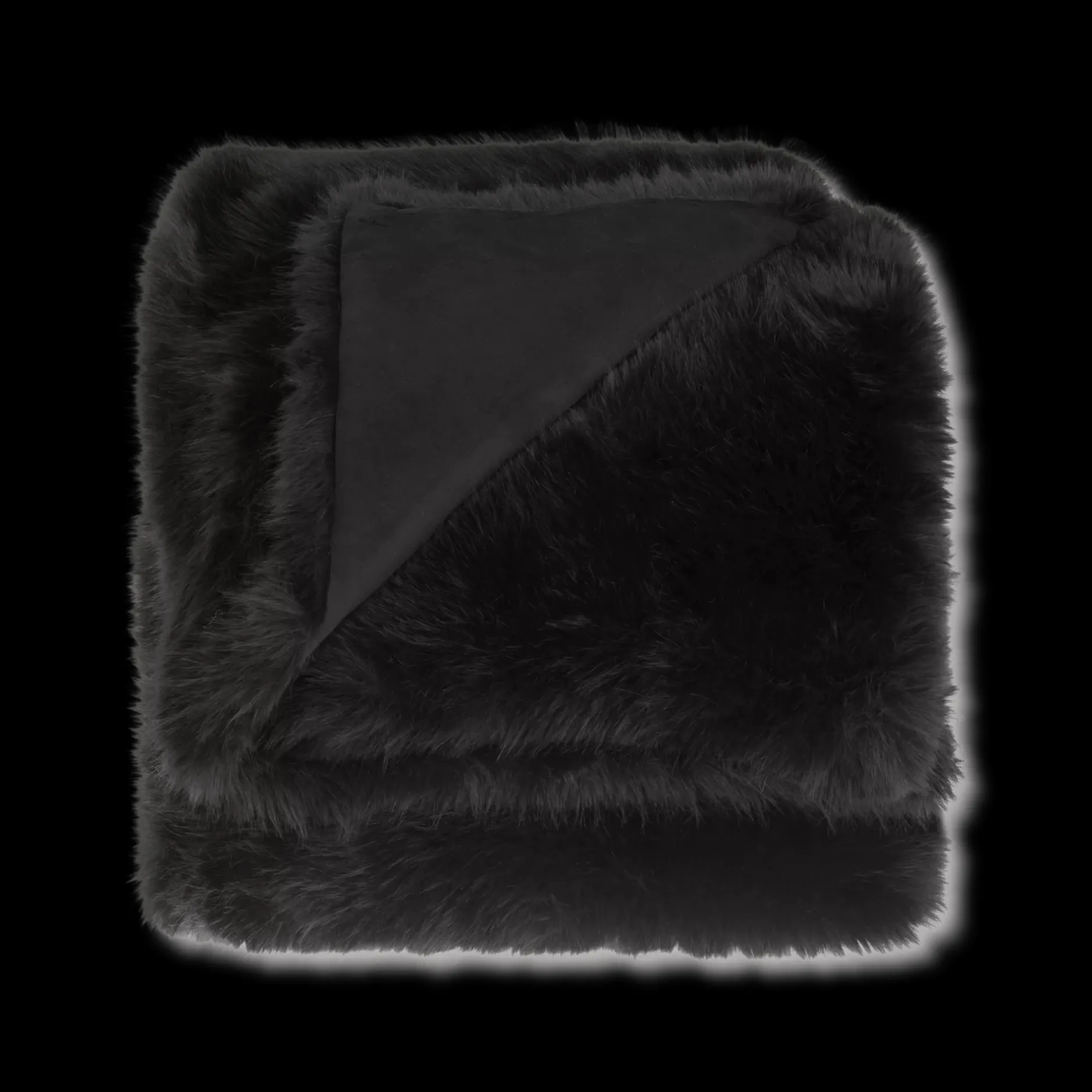 New Black Logan Faux Fur Throw Decorative Throws & Blankets