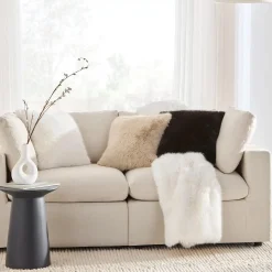 New Black Logan Faux Fur Throw Decorative Throws & Blankets