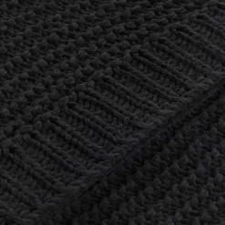 Hot Black Lonny Woven Throw Decorative Throws & Blankets