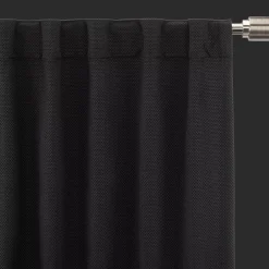 New Black Ortega Blackout Back-Tab Curtain Sheer Curtains & Window Sheer Panels|Blackout Window Curtains