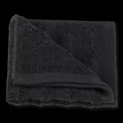 New Black Ribbed Washcloth Bath Towels