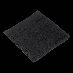 New Black Ribbed Washcloth Bath Towels