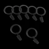 New Black Set of 7 Metal Clip Rings Curtain Rod Set Accessories|Curtain Rods