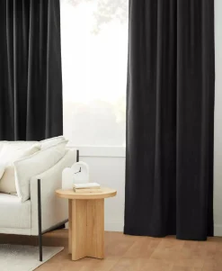 Sale Black Taha Rod Pocket Back Tab Blackout Curtain Sheer Curtains & Window Sheer Panels|Blackout Window Curtains