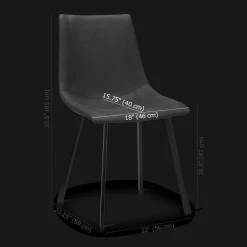 Hot Black Textured Faux Leather and Metal Dining Chair Furniture Accessories|Dining Chairs