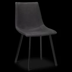 Hot Black Textured Faux Leather and Metal Dining Chair Furniture Accessories|Dining Chairs