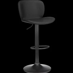 Sale Black Textured Faux Leather & Metal Adjustable Bar Stool Furniture Accessories|Bar & Counter Stools