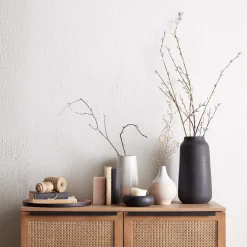 Outlet Black Textured Vase Modern Decorative Vases|Home Decorative Items & Objects