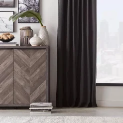 Black Vence Blackout Curtain with Hidden Back Tab Sheer Curtains & Window Sheer Panels|Blackout Window Curtains