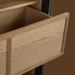 Black Wooden Buffet with Glass Doors Furniture Accessories|Buffet Tables & Credenzas