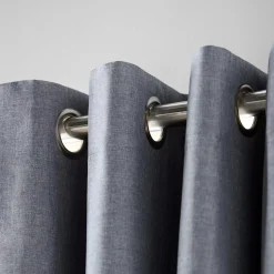 Sale Blue Chambray Blackout Curtain Sheer Curtains & Window Sheer Panels|Blackout Window Curtains