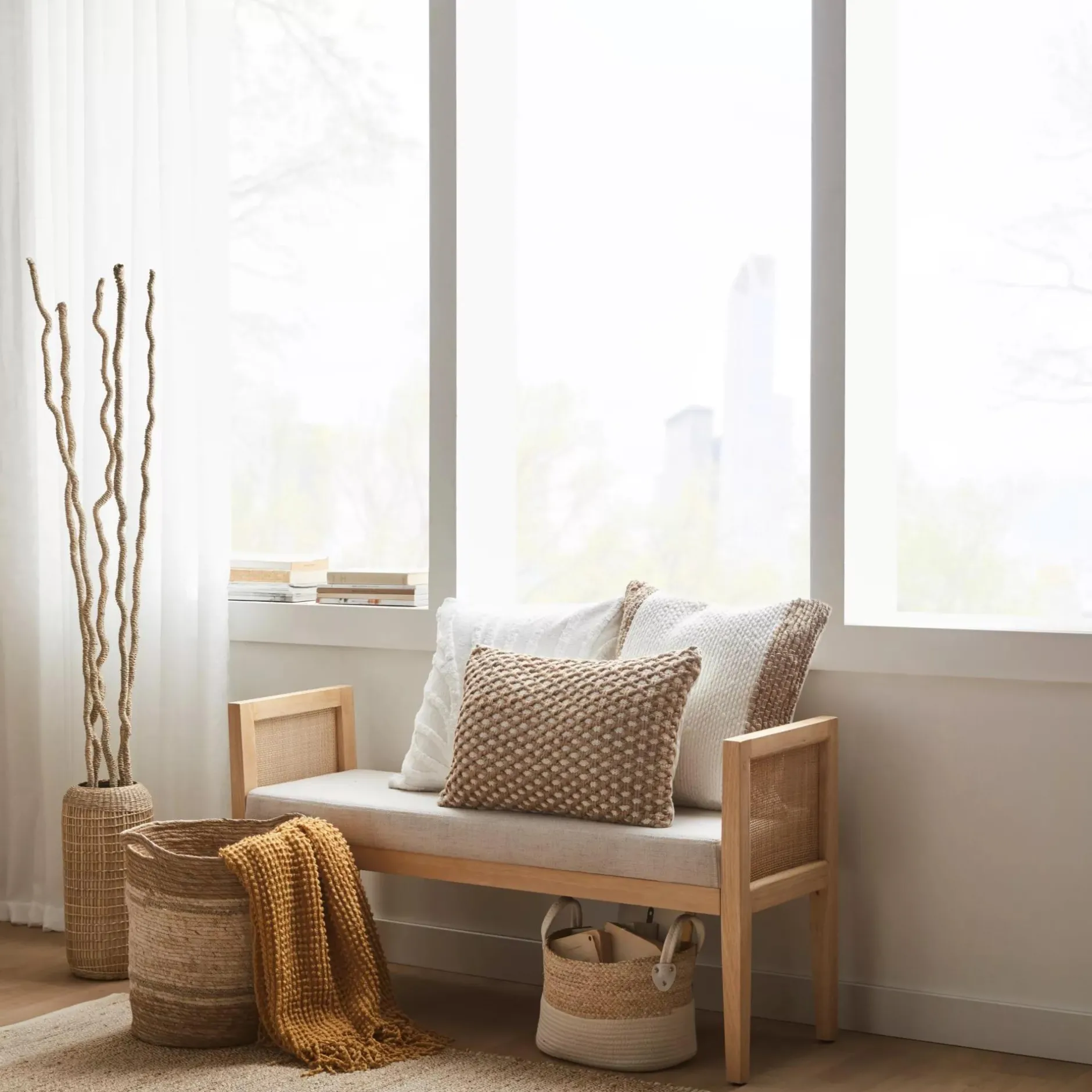 Bouquet of 5 Seagrass Stems Branches|Artificial Flowers