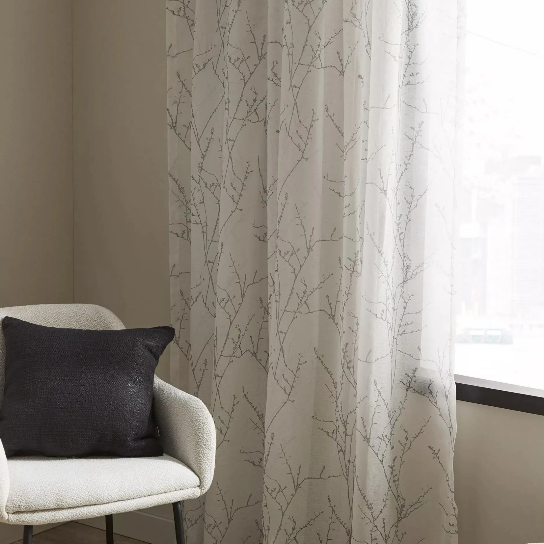 Clearance Branch Sheer Curtain Sheer Curtains & Window Sheer Panels