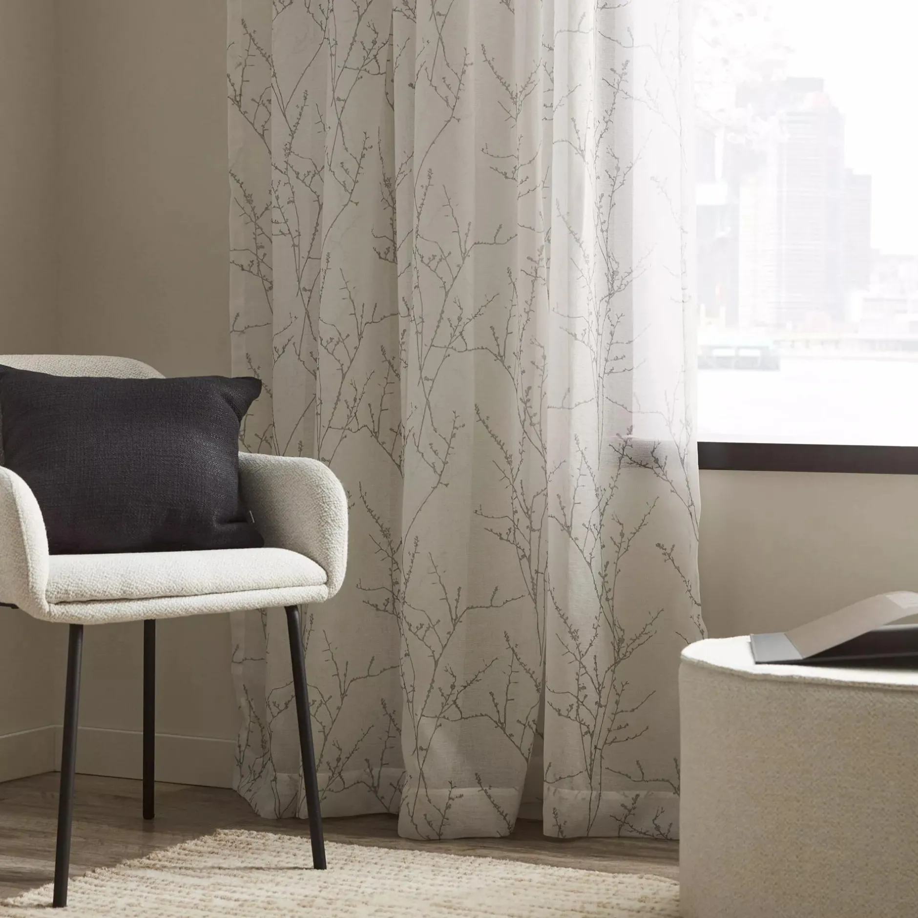 Clearance Branch Sheer Curtain Sheer Curtains & Window Sheer Panels