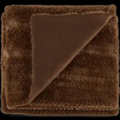 Hot Brown Ellyn Faux Fur Throw Decorative Throws & Blankets