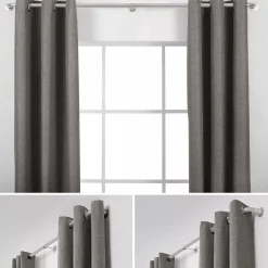 Discount Brushed Nickel Blackout Rod Set - Diameter 25/28 mm Curtain Rods