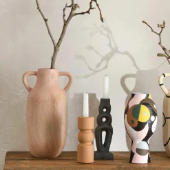 Online Ceramic Red Vase with Handles Home Decorative Items & Objects