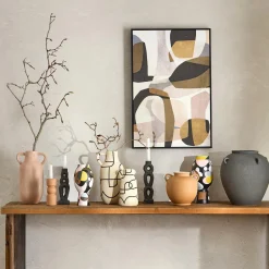 Online Ceramic Red Vase with Handles Home Decorative Items & Objects