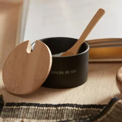 Online Ceramic Salt Jar with Bamboo Lid and Spoon Dinnerware|Kitchen & Dining Accessories