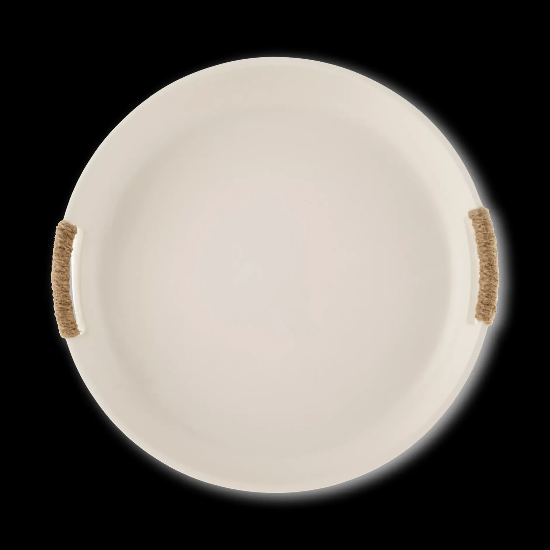 Outlet Ceramic Tray with Rope on Handles Home Decorative Items & Objects