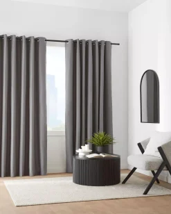 Hot Charcoal Chambray Blackout Curtain Sheer Curtains & Window Sheer Panels|Blackout Window Curtains