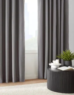 Hot Charcoal Chambray Blackout Curtain Sheer Curtains & Window Sheer Panels|Blackout Window Curtains