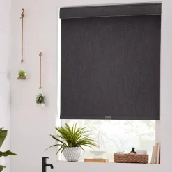 Outlet Charcoal Chita Cordless Blackout Roller Shade Window Blinds & Shades