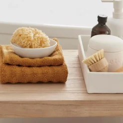 Cognac Textured Washcloth Bath Towels