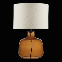 Best Cognac Transparent Glass Table Lamp with Shade Table Lamps