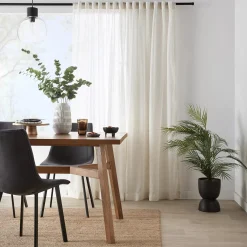 Outlet Cream Eneca Back-Tab/Rod-Pocket Curtain Sheer Curtains & Window Sheer Panels