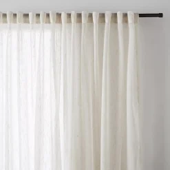 Outlet Cream Eneca Back-Tab/Rod-Pocket Curtain Sheer Curtains & Window Sheer Panels